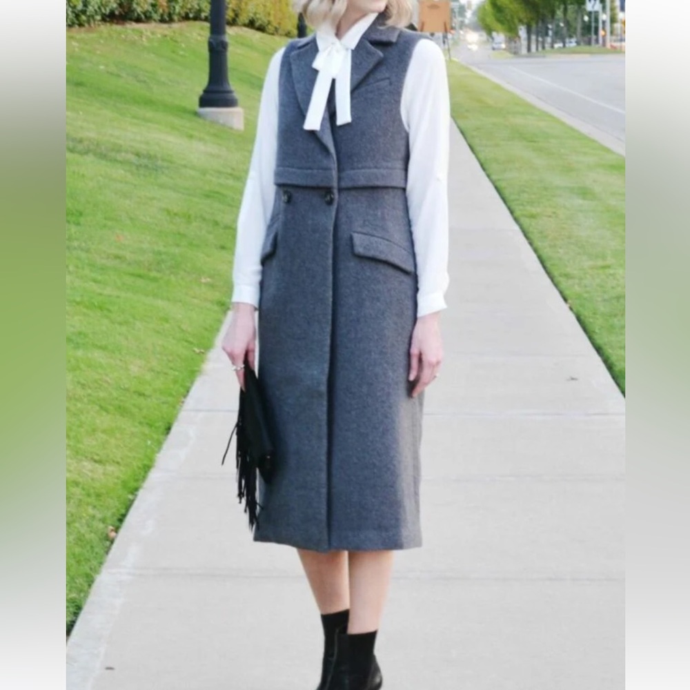 Free People long wool vested coat